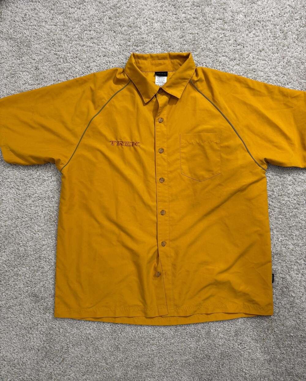 Trek Bicycle Mechanic Style Button Up Shirt Yellow Size XL